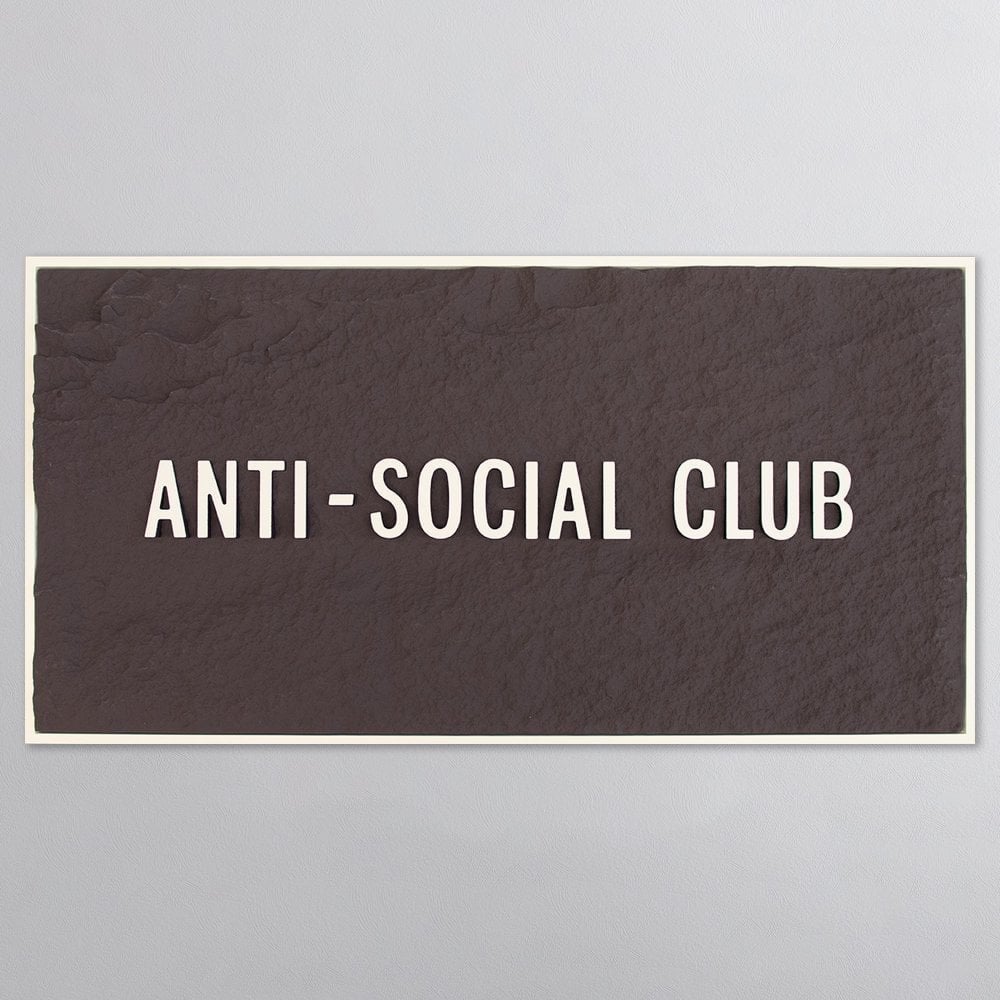 ANTI-SOCIAL CLUB - WHITE 3D TEXT ON ESPRESSO