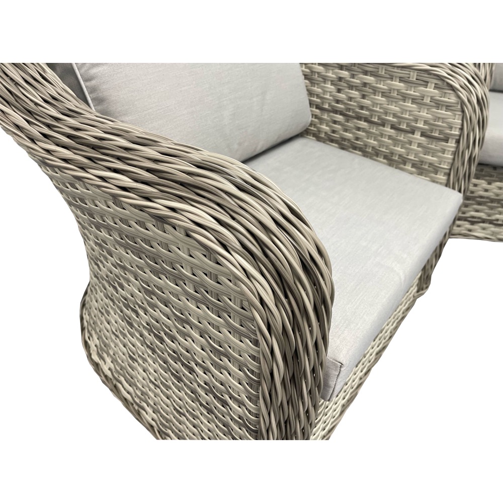 Beige Rattan Garden Sofa set with Coffee Table