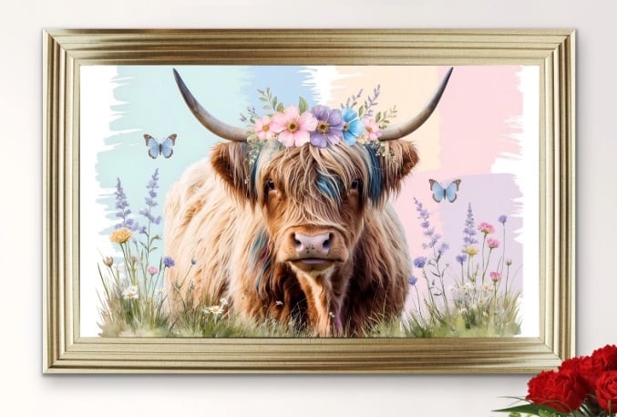 Isla the Floral Highland Dream in Pastels 115cm x 75cm
