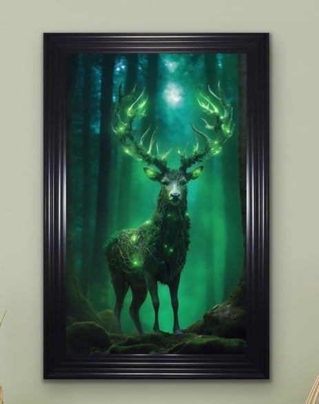 Stag Angel Of The Forest Framed Wall Art  115cm x 75cm