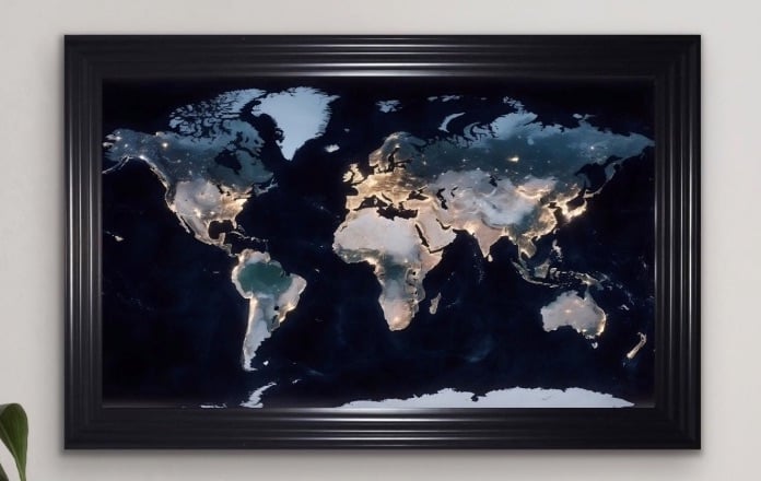 World Map Framed Wall Art  115cm x 75cm