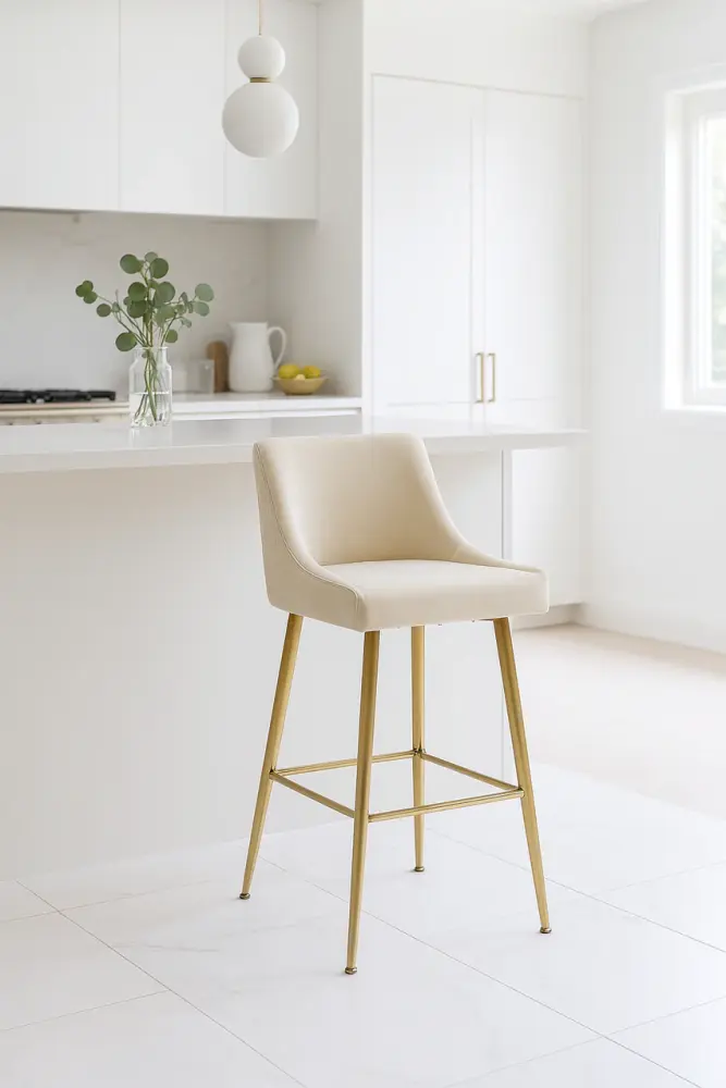 Milan Cream Handle Back Bar Stool