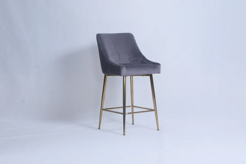 Milan Grey Handle Back Bar Stool