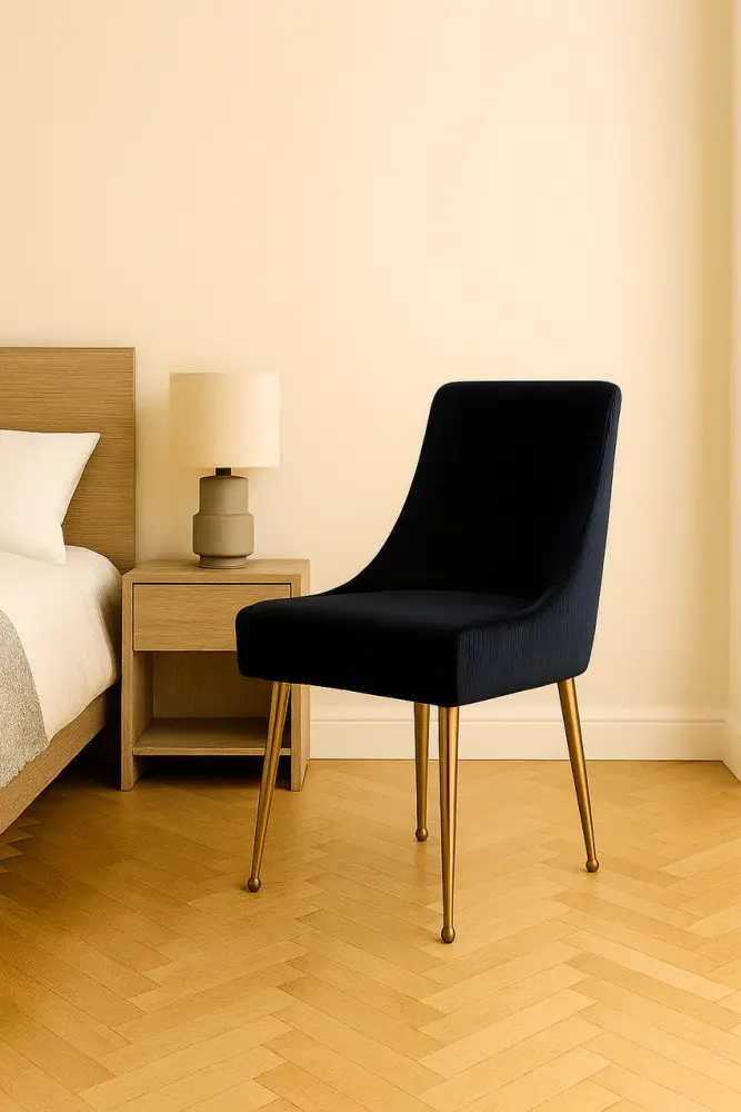 Milan Dining Chair in Black with Handle Back