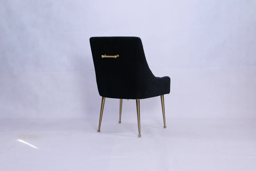 Milan Dining Chair in Black with Handle Back