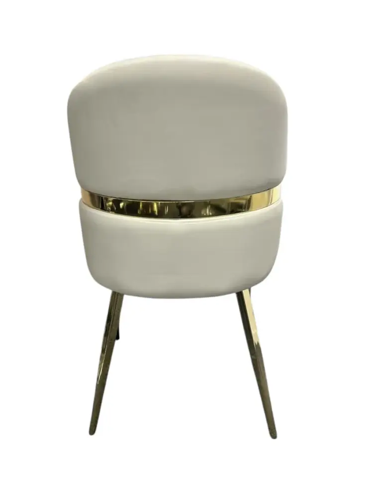 Madrid Dining Chair in Cream and Gold Trim
