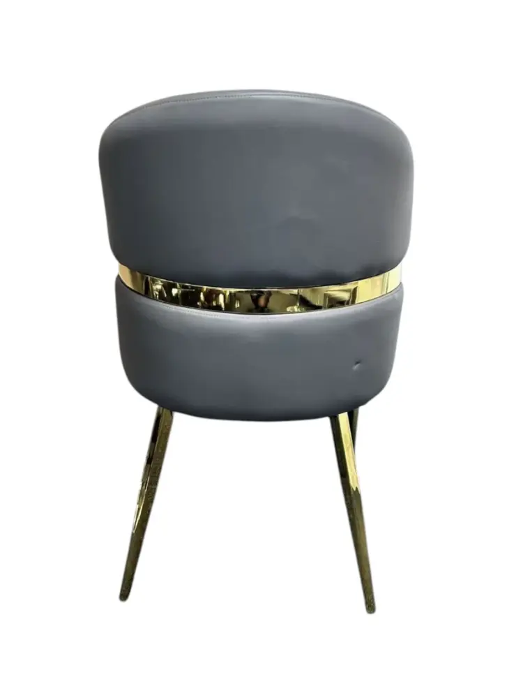 Madrid Dining Chair in Grey and Gold Trim