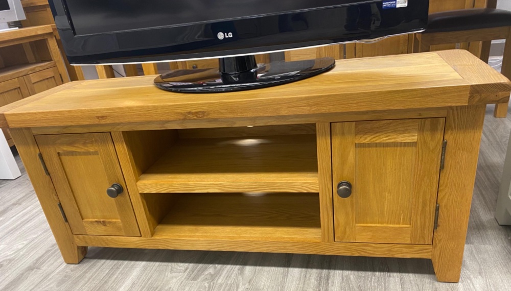 Oak TV Unit 120cm x 27cm x 50cm high