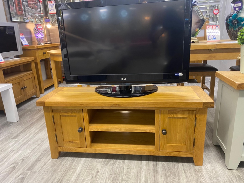 Oak TV Unit 120cm x 27cm x 50cm high