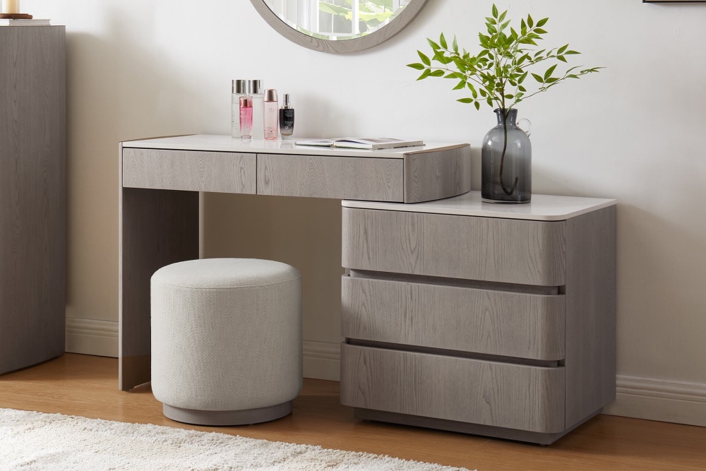 Mondello Dressing Table with Chest 5 Drawer - Washed Oak