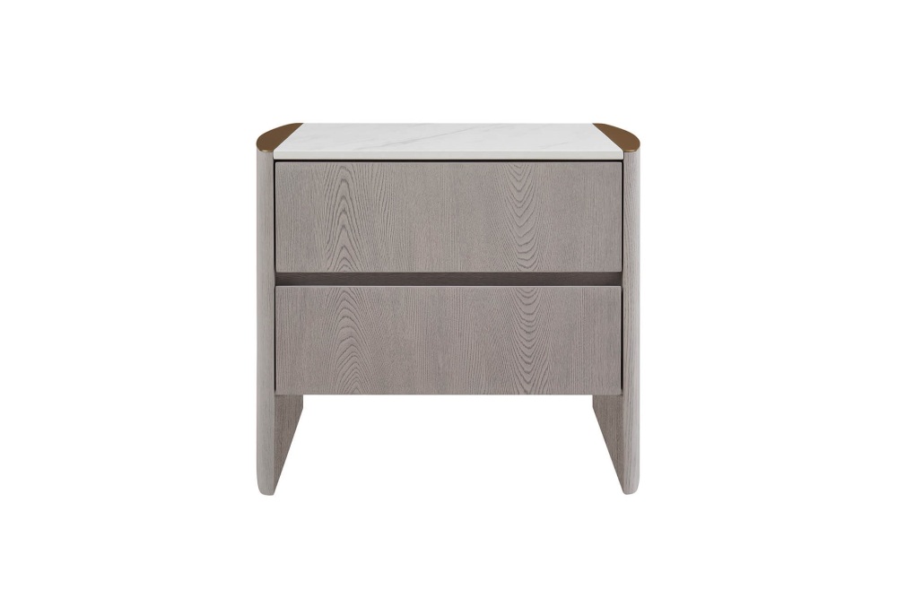 Mondello 2 Drawer Bedside Table Washed Oak