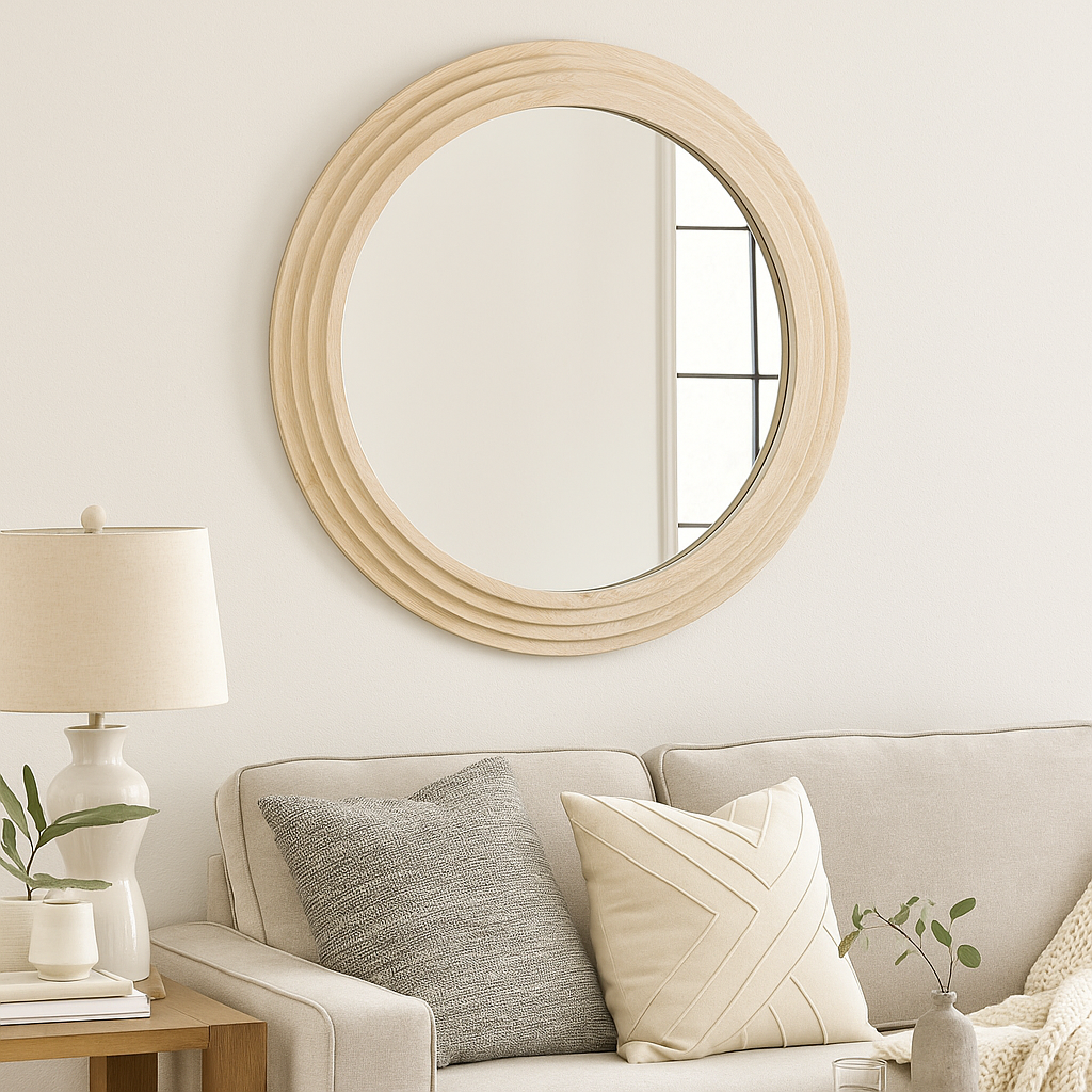 Sienna Round White Wash Mirror 100cm Dia