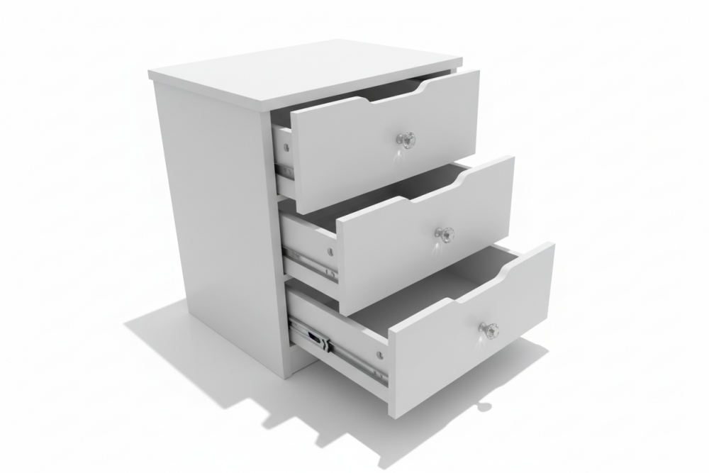 # * SPECIAL OFFER PRICE * Toulouse 3 Drawer Bedside chest White x 2 a pair
