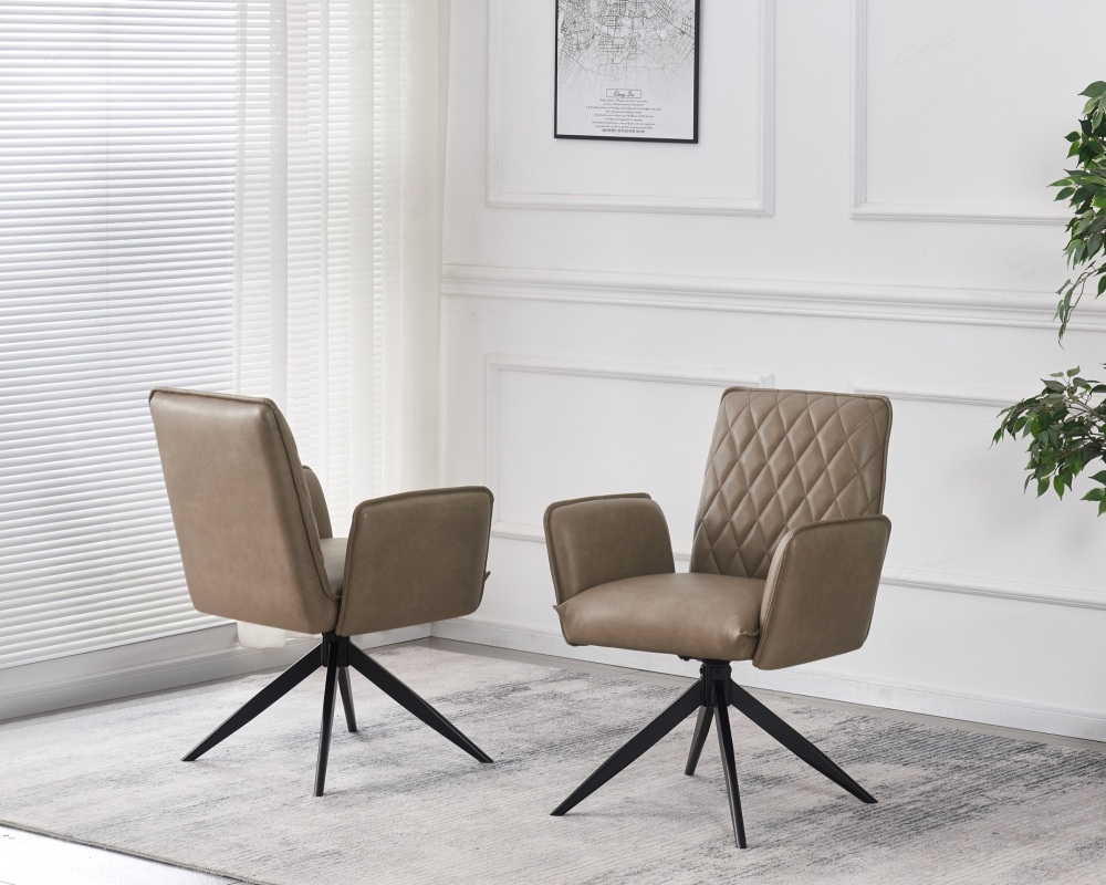 Eclat Dining Chair in Taupe PU