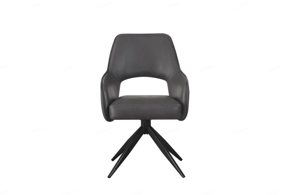 Enrica Dining Chair in Dark Grey PU