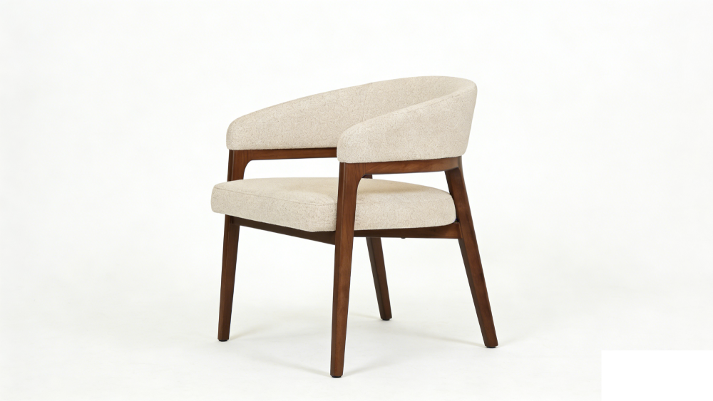 Curved back Dining Chair in Walnut