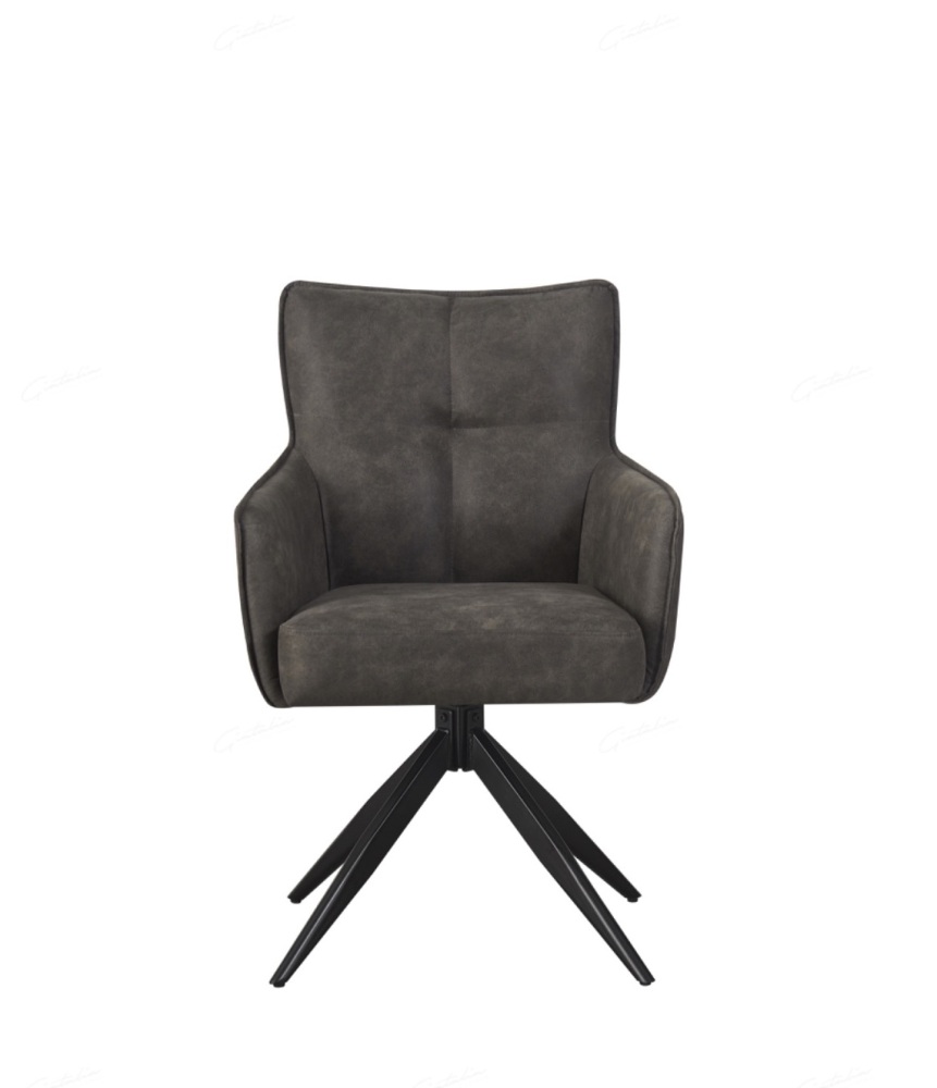Vianni Dining Chair in Grey Suede