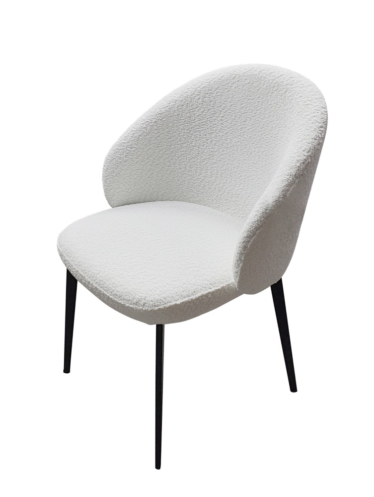 Lazio Boucle Dining Chair - Ivory White Boucle