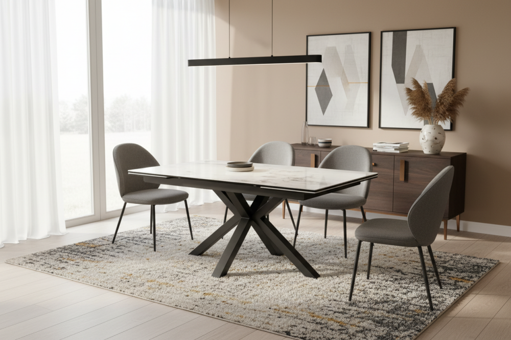 Amari Small Extendable Dining Table - Ceramic White