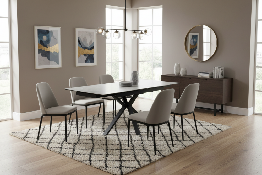 Amari Small Extendable Dining Table - Ceramic Grey