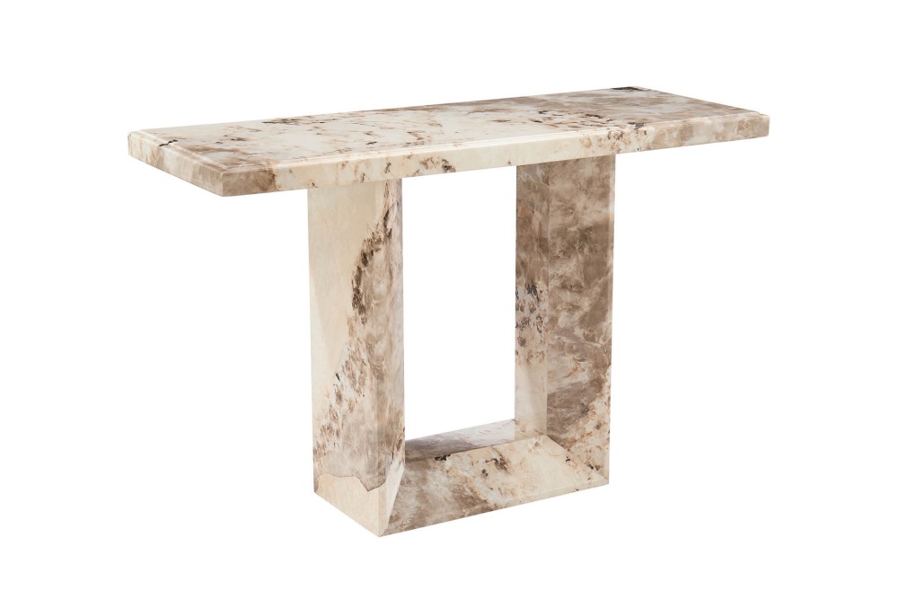 Artemis Marble Console Table Mottled Mocha