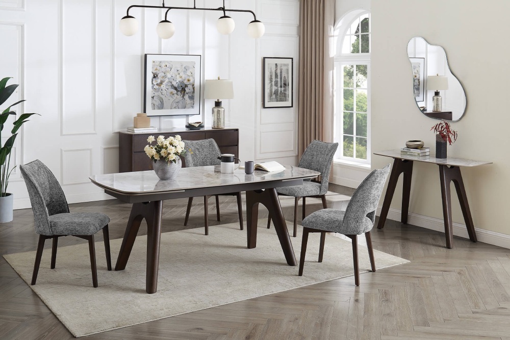 Valley Console Table with a Grey Sinter Stone Top