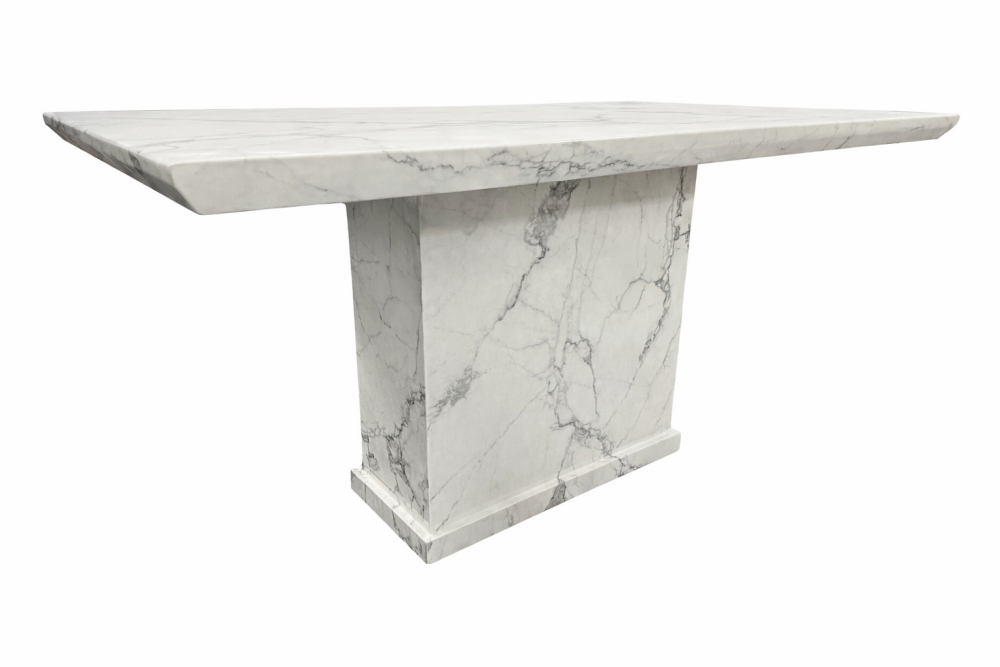 Malta Dining Table in White  & Grey Vein