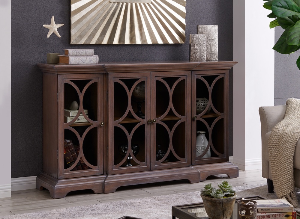 Berlino Dark Wood 4 Door Sideboard  150cm