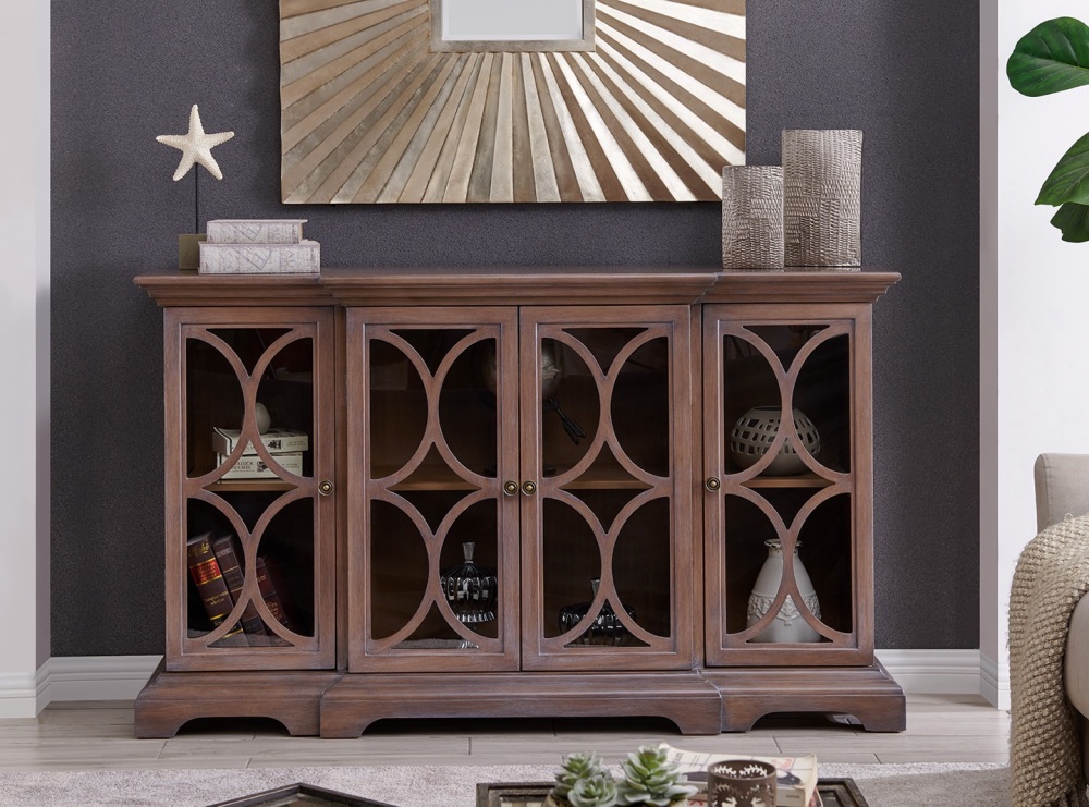 Berlino Dark Wood 4 Door Sideboard  150cm