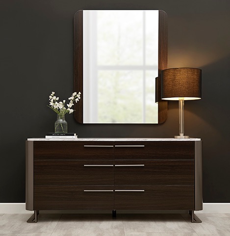 Giani 6 drawer Sidebaord / chest with contrast sintered stone top 170cm