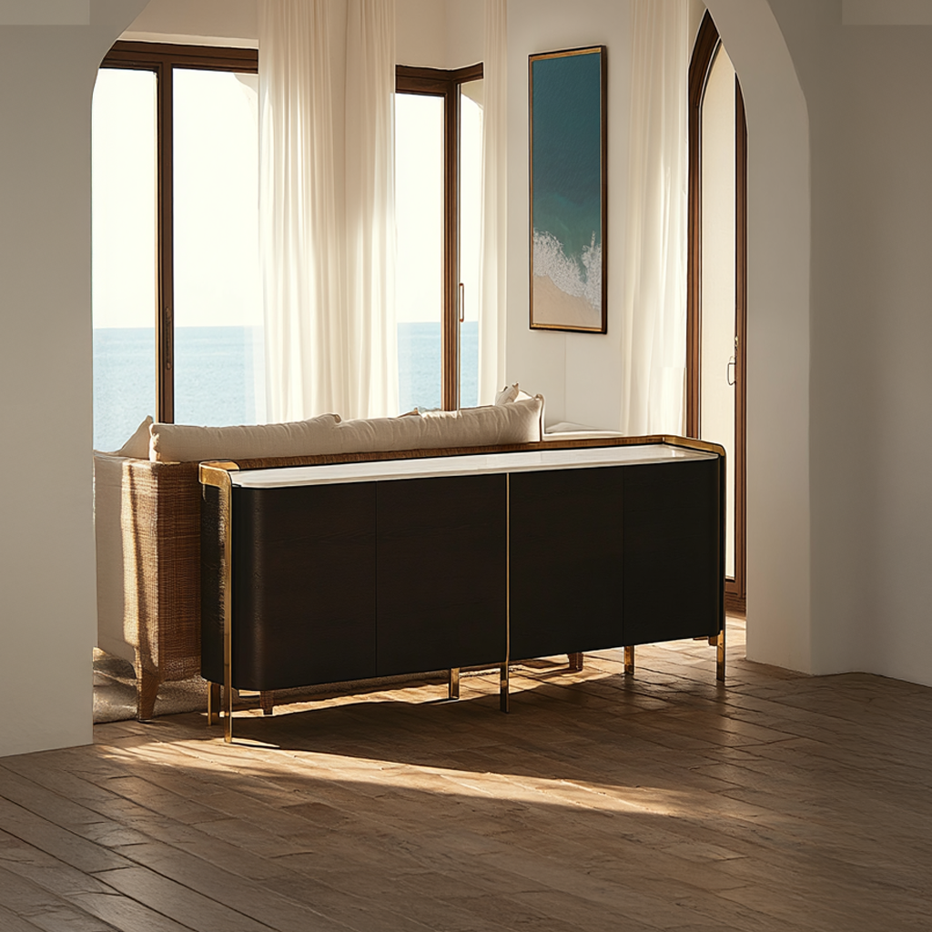 Salvador 4 Door Sideboard with contrast sintered stone top 180cm