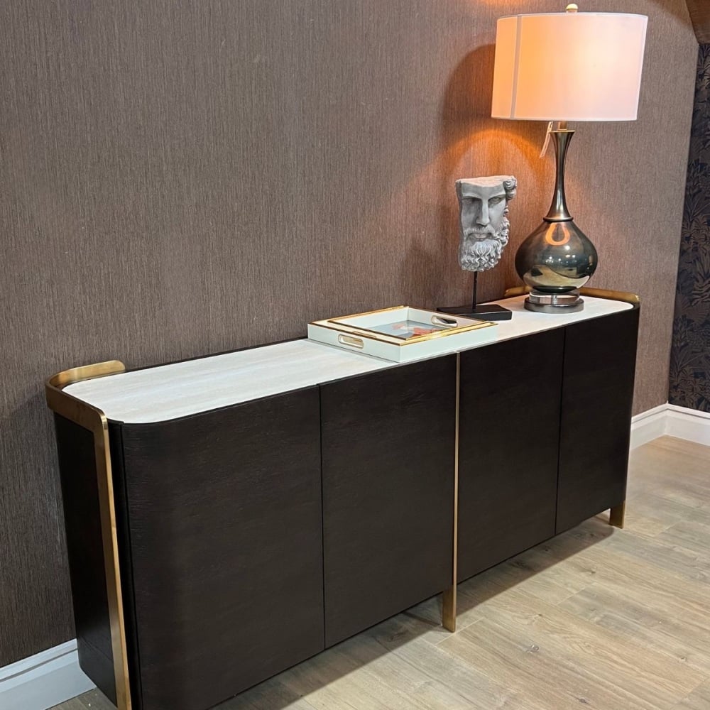 Salvador 4 Door Sideboard with contrast sintered stone top 180cm