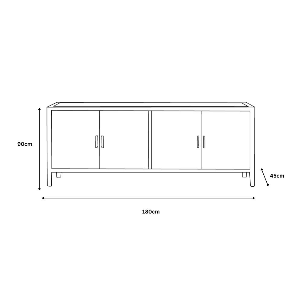 Windemere washed Oak 4 Door Sideboard 180cm