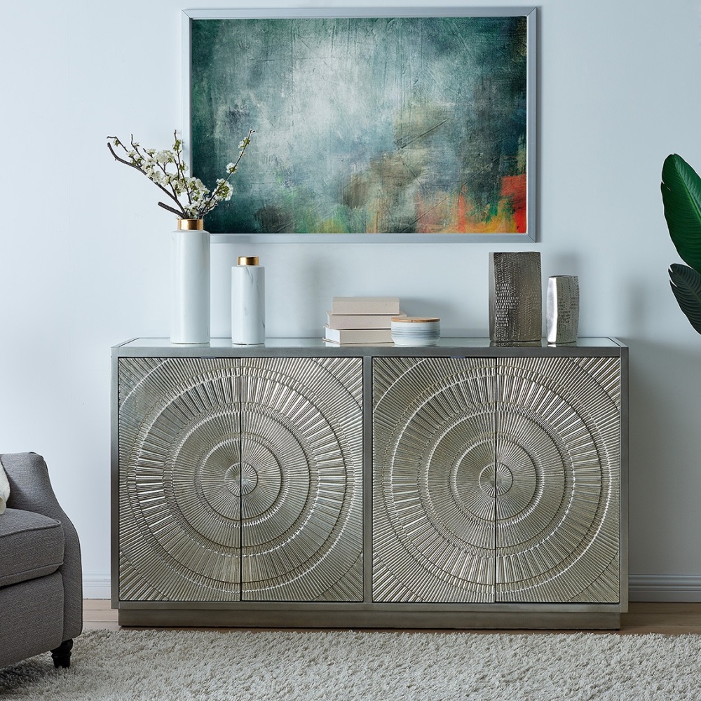 Frenso 4 Door Sideboard Silver 160cm