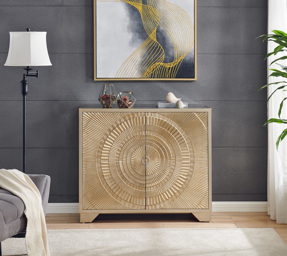 Frenso 2 Door Sideboard Gold 110cm