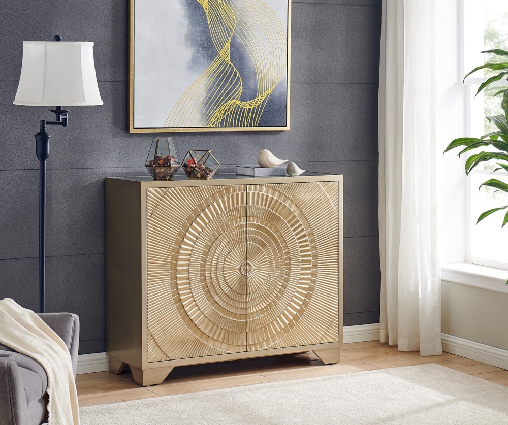 Frenso 2 Door Sideboard Gold 110cm