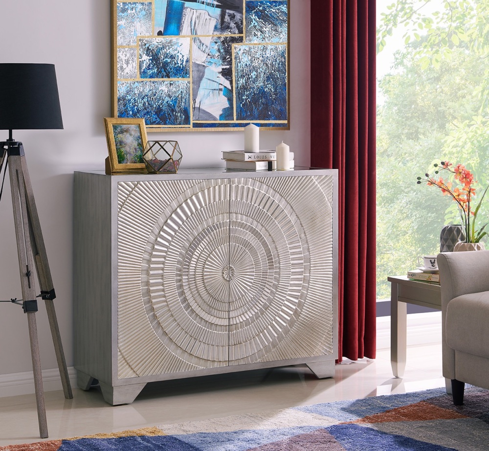 Frenso 2 Door Sideboard Silver 110cm