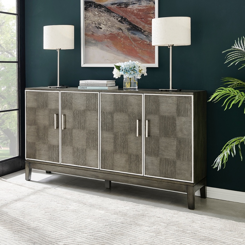 Gambet 4 Door Sideboard Silver 160cm