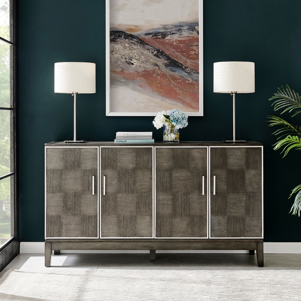 Gambet 4 Door Sideboard Silver 160cm