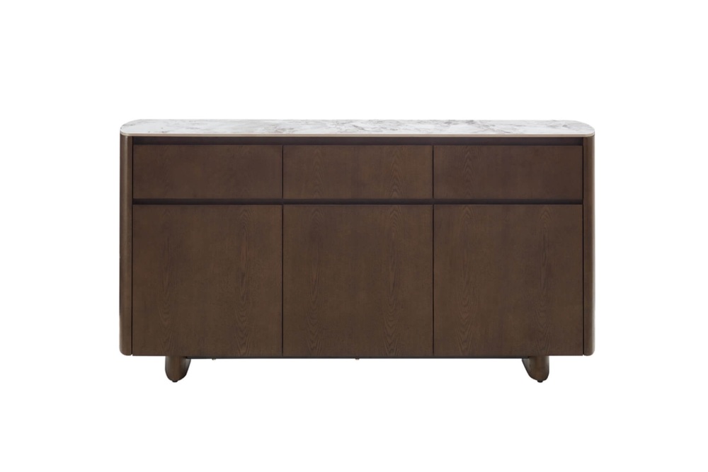 Vanosa Sideboard Brown with a Brown Sinter Stone Top 160cm