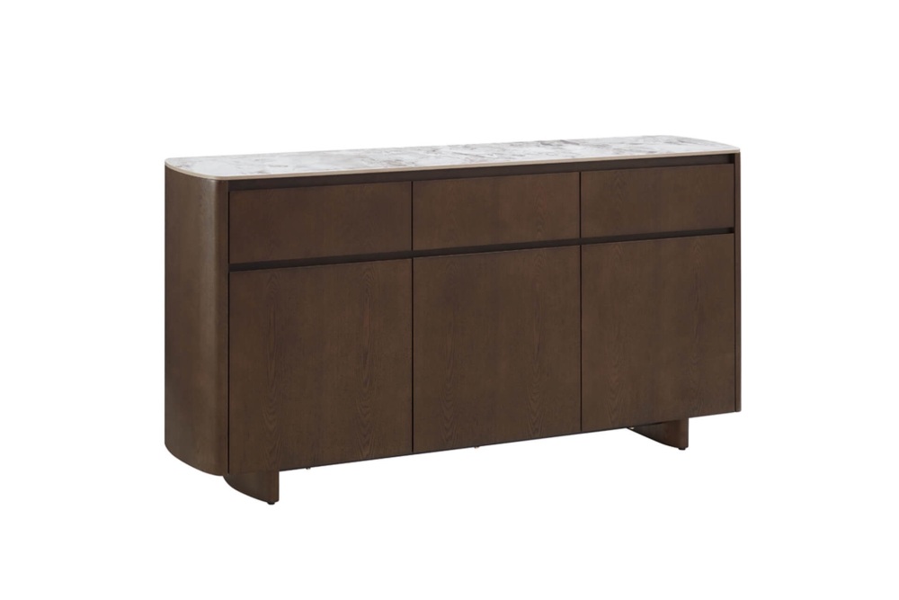 Vanosa Sideboard Brown with a Brown Sinter Stone Top 160cm