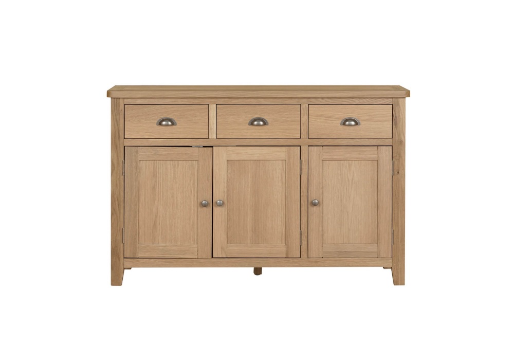 Marsden Large Sideboard Natural Oak 3 drawer 3 door 130cm