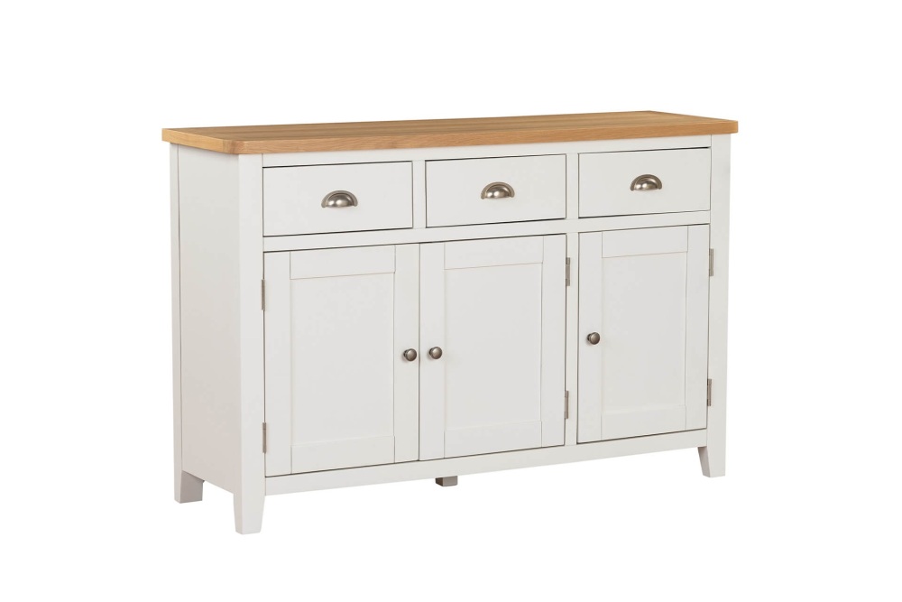 Mellor Large Sideboard Cashmere Oak 3 drawer 3 door 130cm