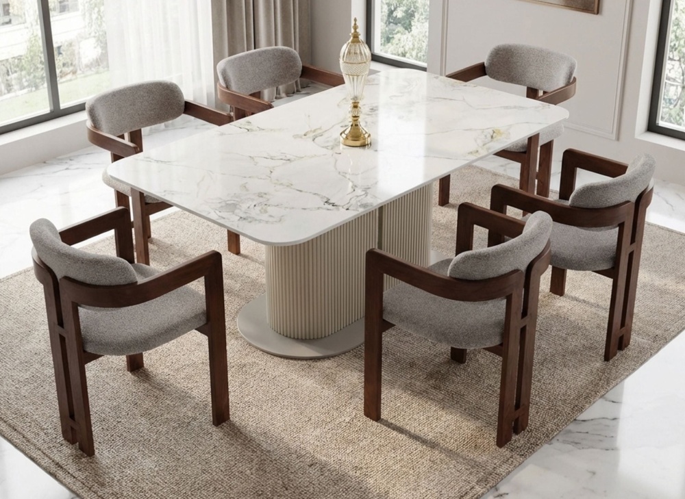 Sydney Cream Ceramic Top Dining Table 160cm