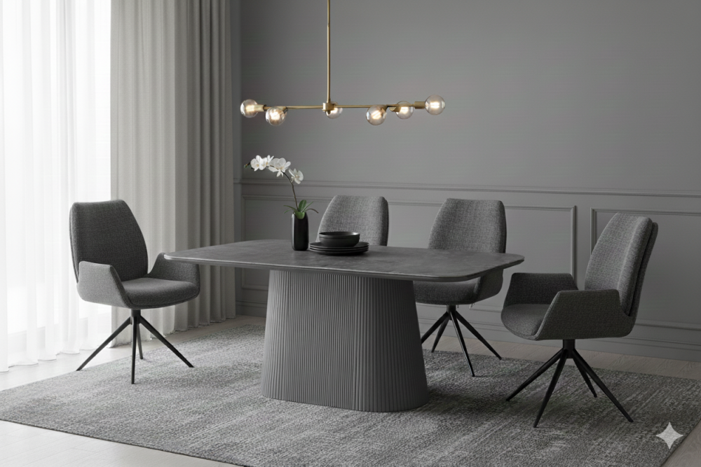 Davos Grey Ceramic Top Dining Table 180cm