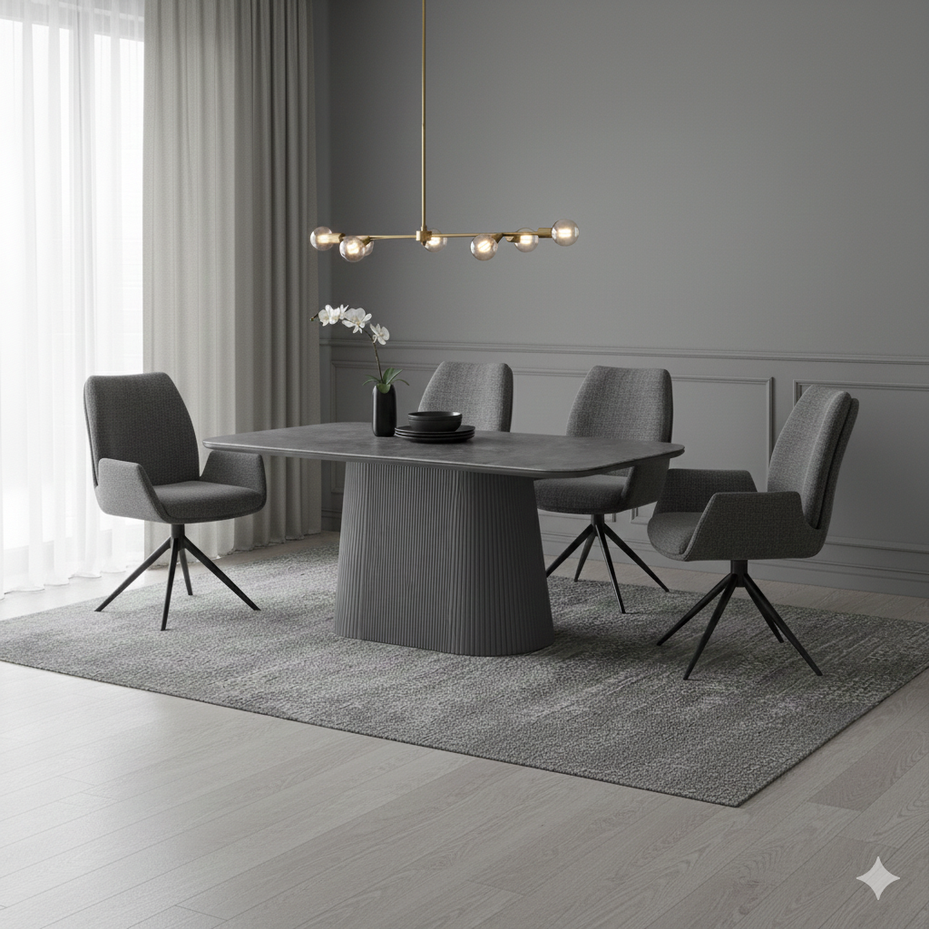 Davos Grey Ceramic Top Dining Table 180cm