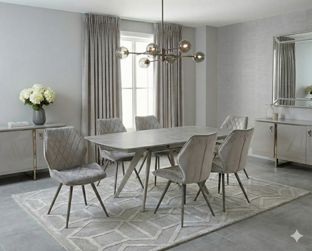 Cambridge Grey Sintered Stone  Extending Dining Table 120cm - 180cm