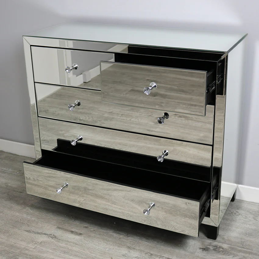 * Venetian Mirrored  5 Drawer Chest