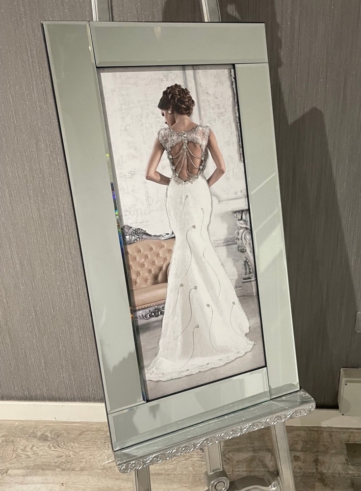 Glamorous Dress Lady Wall Art in a mirror frame 85cm x 45cm