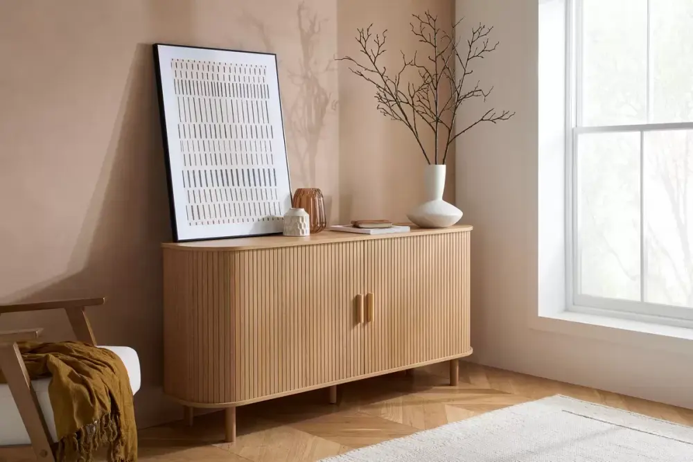 Axel 2 Door Fluted Sideboard light Oak 160cm